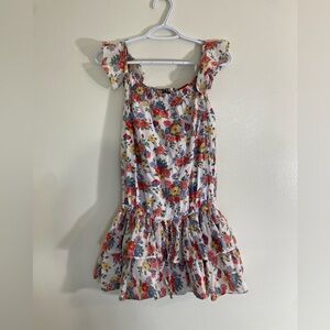 Polo Ralph Lauren Floral Off Shoulder Cotton Dress Size 12 Lined Ruffle